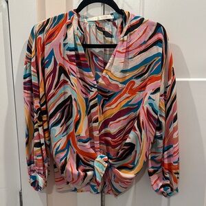 Marie Oliver Multicolor Abstract Blouse, Medium